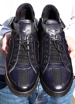 Брендовые утепленные моксины luciano bellini синего цвета