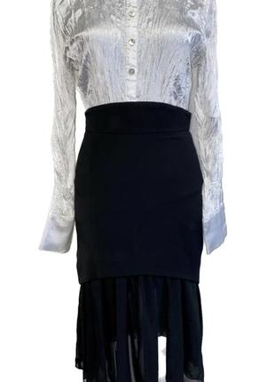 Двухслойная чёрная дизайнерская юбка от андре тана