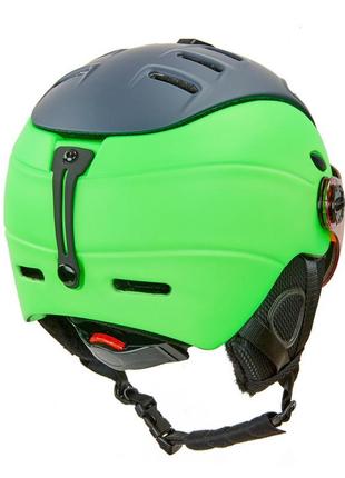 Шлем горнолыжный с визором и механизмом регулировки moon ms-6296 м(55-58) салатовый7 фото