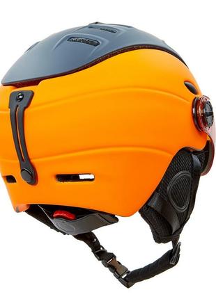 Шлем горнолыжный с визором и механизмом регулировки moon ms-6296 м(55-58) салатовый9 фото