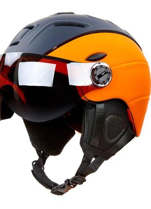Шлем горнолыжный с визором и механизмом регулировки moon ms-6296 м(55-58) салатовый8 фото