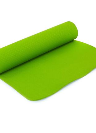 Килимок для фітнесу і йоги 6 мм sp-planeta fi-4937 зелений