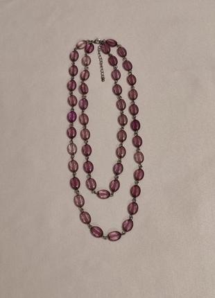 Нежное ожерелье лилово фиолетовое3 фото