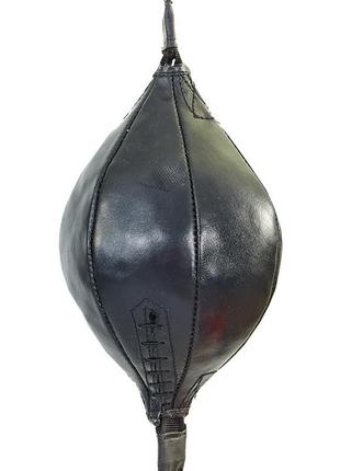 Кожаная груша боксерская lev lv-1858 (размер 30x16см) черный2 фото