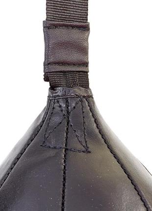 Кожаная груша боксерская lev lv-1858 (размер 30x16см) черный3 фото