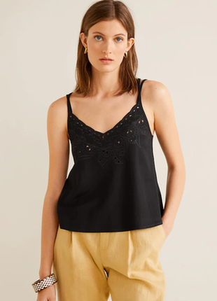 Вышитый топ майка mango р.м