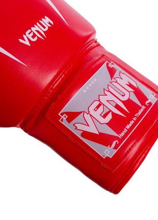 Професійні рукавиці venum боксерські, на шнурівці ( 8,10,12 унцій) bo-8350 червоний2 фото