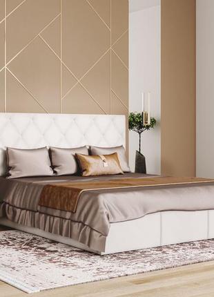 Ліжко двоспальне з м'яким узголів'ям «кароліна 2» світ меблів