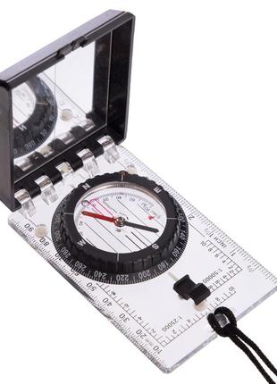 Компас жидкостный планшетный в закрытом корпусе с зеркалом dc45-6c прозрачный-зеленый