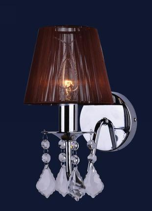 Настінний світильник з кришталевими підвісками 720w4001wh-1wh brown