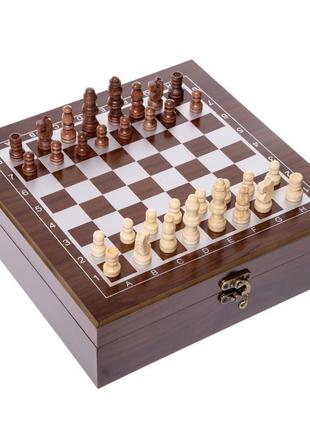 Набір настільних ігор 4 в 1 шахи, доміно, гральні кістки, карти w2620-h4 фото
