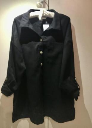 Чорна жіноча сорочка/блузка з ліоцелу, р 18 (16-18)2 фото