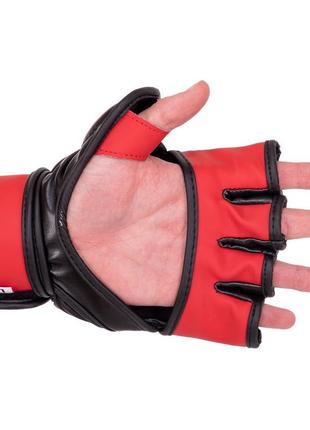 Кожаные перчатки для смешанных единоборств mma ufc bo-0489 черный-синий9 фото