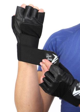 Перчатки кожаные для фитнеса, зала, занятиях на тренажерах hard touch bc-95278 фото