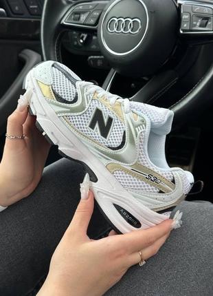 Жіночі кросівки new balance white gold black premium/женские кроссовки