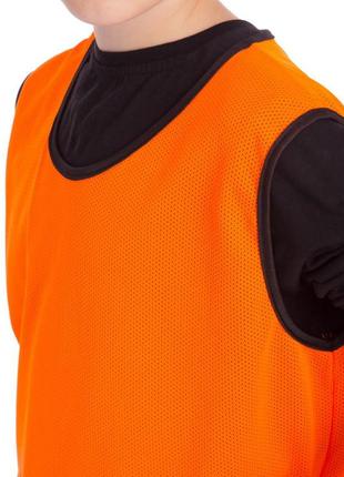 Манишка дитяча для футболу юніорська цілісна (сітка) co-5541 помаранчевий4 фото
