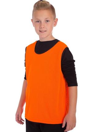 Манишка дитяча для футболу юніорська цілісна (сітка) co-5541 помаранчевий3 фото