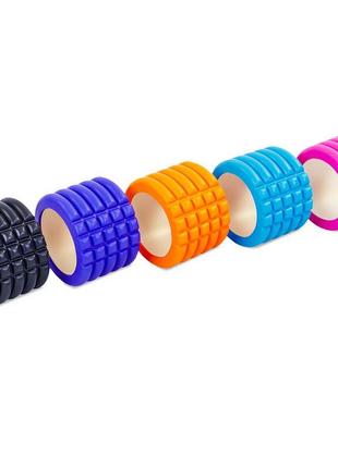 Ролик массажный для пилатеса, йоги, фитнеса grid roller mini zelart fi-5716 синий4 фото