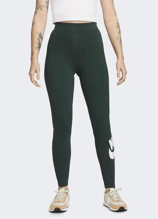 Леггинсы nike womens high-waisted graphic leggings green cz8528-397