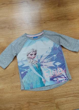 Футболка реглан с ельзой холодное сердце на 4-5 лет