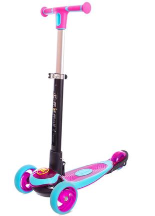 Самокат детский металлический micmax mg-09d фиолетовый-голубой