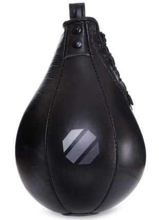 Кожаная груша ufc боксерская пневматическая pro uhk-75098 (диаметр 20 см) черный4 фото
