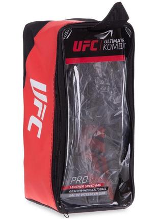 Кожаная груша ufc боксерская пневматическая pro uhk-75098 (диаметр 20 см) черный8 фото