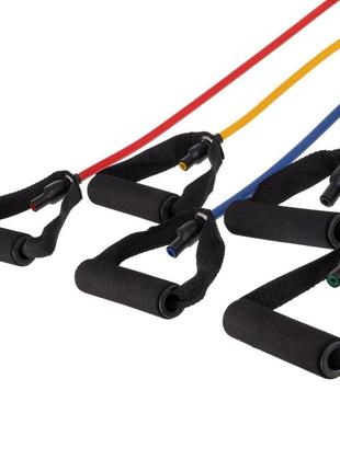 Набор эспандеров многофункциональный 5 жгутов power bands с ручками et-500