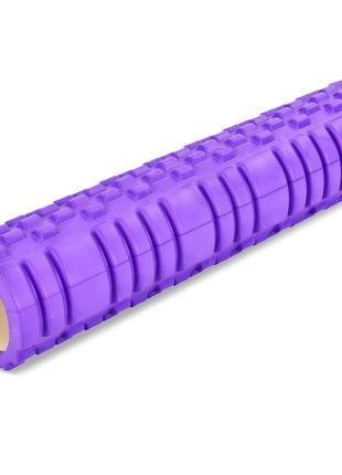 Ролик для занятий фитнесом и йогой sp-sport grid combi roller fi-6673 фиолетовый