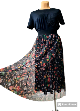 H&m воздушная  юбка плиссе в цветочный принт4 фото