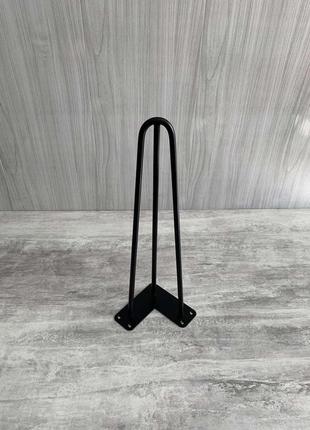 Ніжка шпилька "hairpin legs" потрійна (труба д-10*1,2) / н=710 мм, чорний/ опора для столу лофт