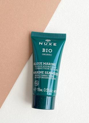 Флюїд для обличчя nuxe bio organic marine seaweed skin correcting moisturising fluid 15ml