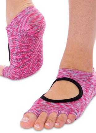 Шкарпетки для йоги з відкритими пальцями sp-planeta fi-0438-1 рожевий1 фото