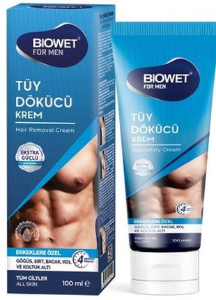 Крем для депіляції для чоловіків biowet, 100 мл1 фото