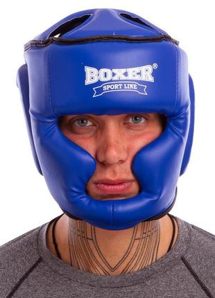 Шолом боксерський з повним захистом boxer 2036 червоний8 фото