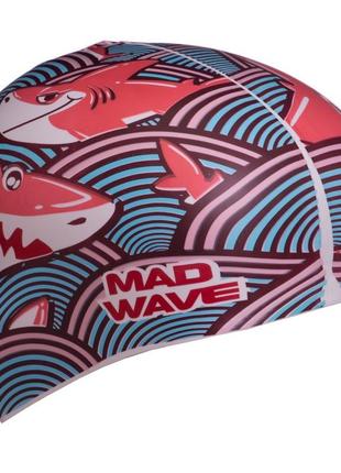 Дитяча шапочка для плавання силіконова madwave junior sharky m057911 бірюзовий3 фото