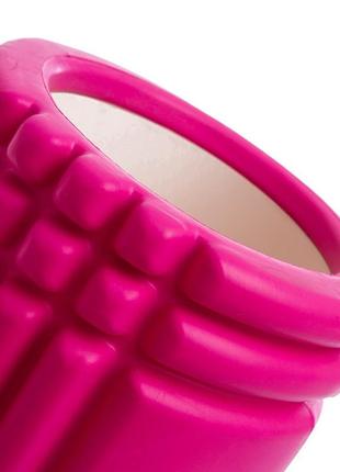 Ролик массажный для пилатеса, йоги, фитнеса grid 3d roller fi-4941 розовый3 фото