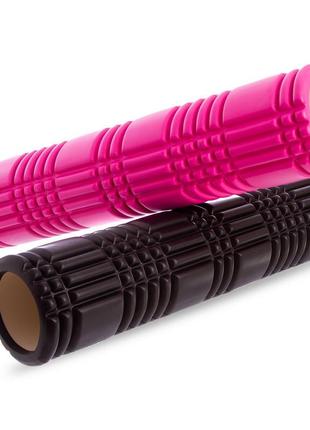 Ролик массажный для пилатеса, йоги, фитнеса grid 3d roller fi-4941 розовый8 фото