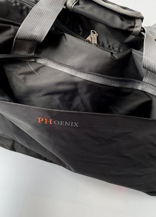 Дорожная сумка мужская женская на плечо спортивная водонепроницаемая текстильная черная средняя6 фото