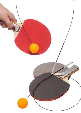 Набор для координации и тренировки по настольному теннису (2 ракетки, 2 шарика,1 подставка, 2 струны) 150-40