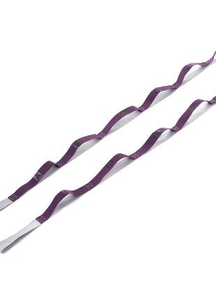 Лента для растяжки 10 петель (ленточный эспандер) record stretch strap fi-1723 фиолетовый