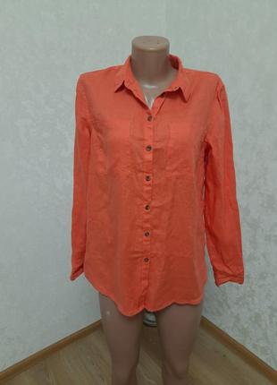 Роскошная льняная рубашка прямая