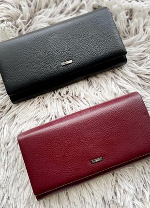 Гаманець жіночий шкіряний бордовий чорний, гаманець клатч з натуральної шкіри жіночий, портмоне жіноче