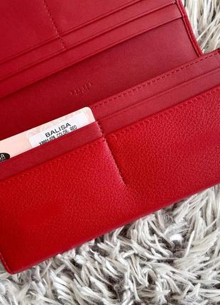 Кошелек женский кожаный классический красный на магните, портмоне женское кожа balisa6 фото
