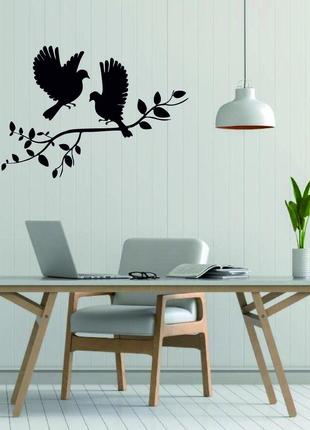 Декоративне настінне панно «пташки два голуби», декор на стіну