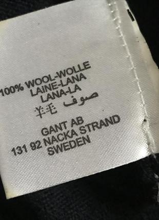 Пуловер мужской шерстяной стильный модный дорогой бренд gant размер s/m3 фото