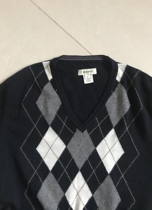 Пуловер мужской шерстяной стильный модный дорогой бренд gant размер s/m7 фото