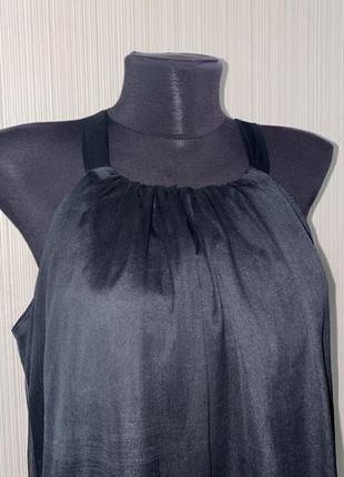 Платье черное макси в цветочный принт4 фото