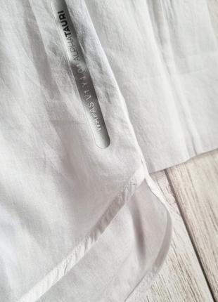 Белая мужская хлопковая необычная брендовая рубашка9 фото