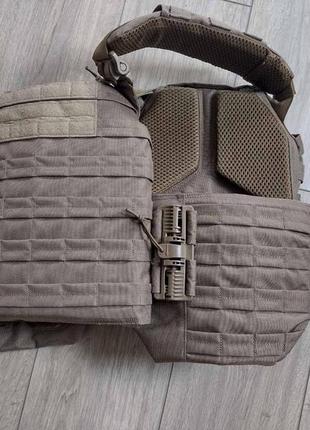 Тактична плитоноска/тактичний жилет plate carrier зі швидким скиданням u-win protect, колір койот4 фото